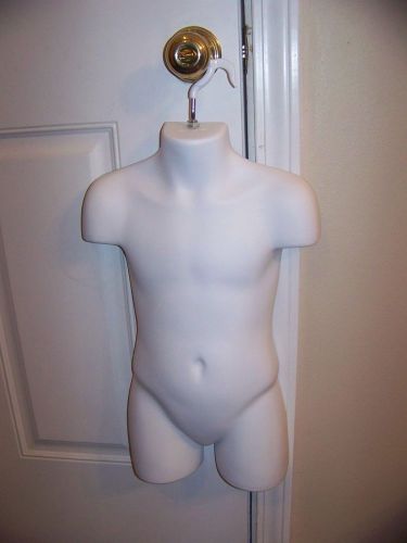 White Child and Toddler Body Mannequin Form w/Hook for Hanging - Hollow Back