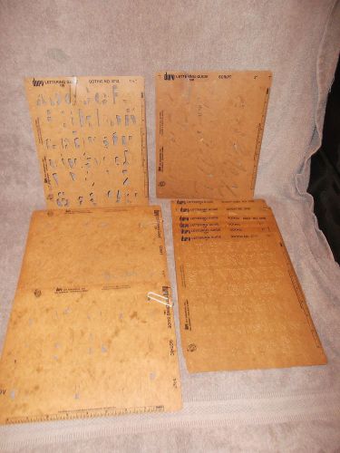 Vintage TEMPLATES by Duro Art Ind. ~ 3/4&#034; - 2&#034; sizes ~ GOTHIC &amp; SCRIPT ~ABC 123