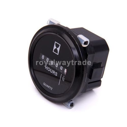 Round quartz hour meter gauge 6v-80v dc/ac for boat car truck engine lifts for sale