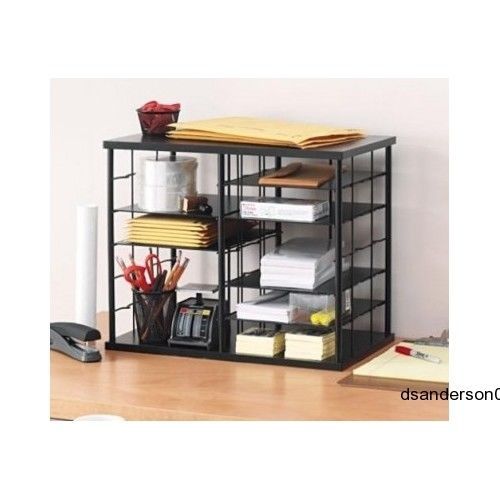 Rubbermaid 12-Slot Organizer, 21W x 11 3/4&#034;&#034;D x 16&#034;&#034;H, Black Desk Office New