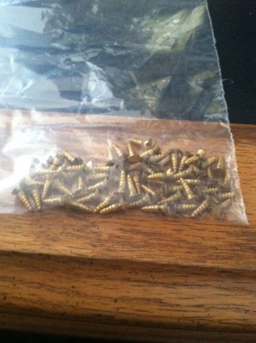 Quantity of 57 vintage brass screws  3/8&#034; flat head wood screws slotted for sale