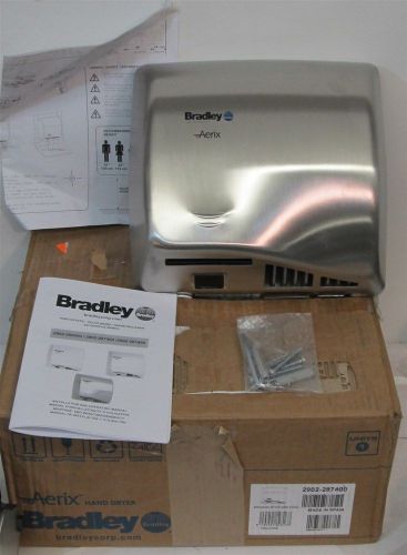 Bradley aerix 2902-287400, brushed stainless steel warm air hand dryer for sale