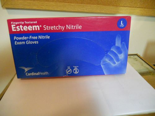 Cardinal Health Esteem Stretchy NITRILE Exam Gloves - LARGE - 100/box