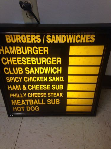 MENU BOARD LIGHTED!!! 18&#034; X 18&#034; Interchangable Menu (mainstreet)