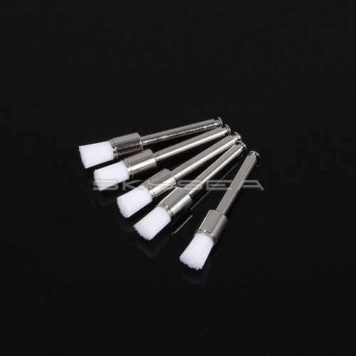 100 Pcs Dental Prophy Brush Polishing Brush White Nylon Flat Shape HOT SALE