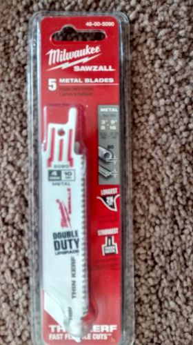 10 Milwaukee 4 in. Sawzall Blades (10 tpi) 2 pks of 5 - 48-00-5090