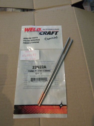 Lot of 2 WeldCraft 22N22A Machine Torch Collets 7&#034; 1/16&#034; 1.6mm New