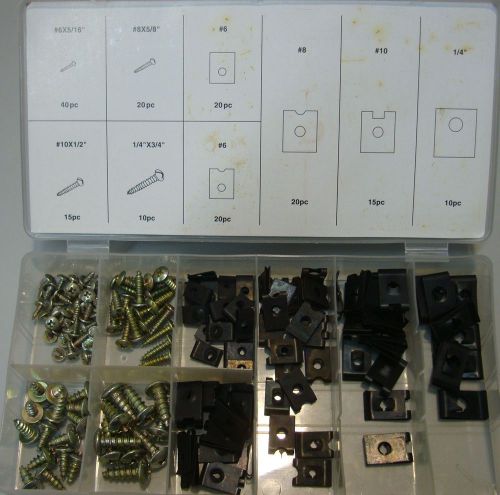 New 170 pcs Set of Screw &amp; U-Clip assortment Contains 9 Popular Sizes