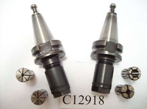 TWO(2) BT30 DA100 COLLET CHUCKS &amp; 4 COLLETS DA 100  BT 30  LOT C12918