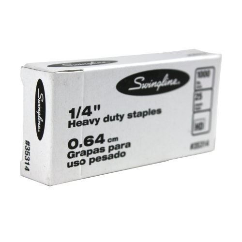 One Box Swingline 35314 Heavy Duty 1/4&#034; Staples 1000 Per Box NEW