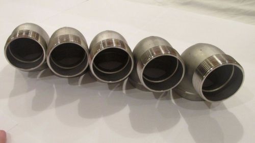 5-NEW!!! Stainless Steel 2&#034; threaded street elbows, 90 degree, NPT