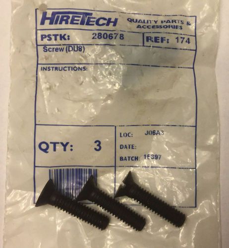 Hiretech HT8 And Clarke DU8 Floor Sander Genuine Drum Bar Screws 280678 Set Of 3