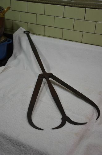 Antique Log Tongs - 39&#034; Long -Fireplace tool