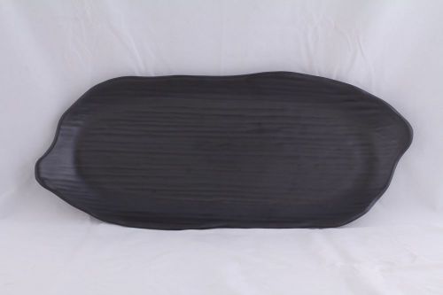 NEW MELAMINE Irregular Rectangular Plate, 11-1/2&#034; X 4-3/4&#034; , 72 pc ,MATT Black