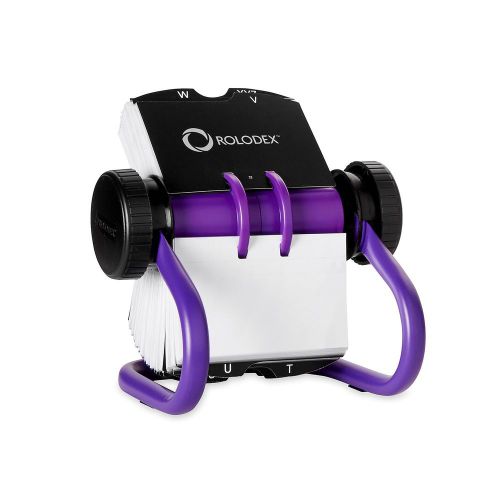 Rolodex open rotary business card file 200-card purple (1819543) for sale