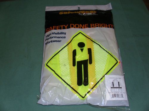 2x-LIME COLORED SAFETY VESTS - ANSI CLASS 2 High Visibility Vest + 6  Pockets