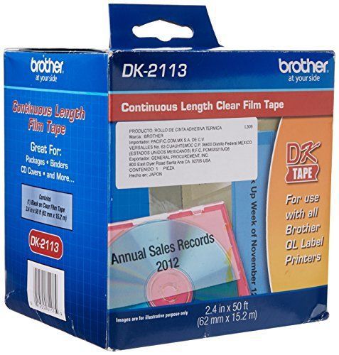 Brother Int L-Supplies Dk2113 Black On Clear Film Dk2113 New