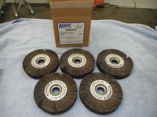 Merit Grind-O-Flex Flap wheels NIB box of 5 6&#034; x 1&#034; x1&#034; 180 grit