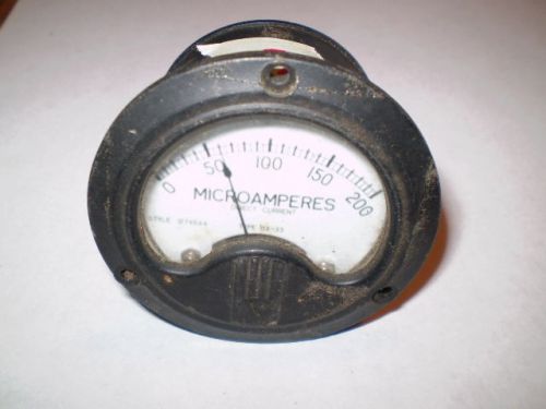 VINTAGE WESTINGHOUSE DC  0-200 MICROAMPERES Meter Gauge Type BX-33