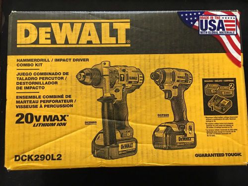 DEWALT DCK290L2 20V Lithium Combo BRAND NEW Hammer &amp; Impact Cordless 3.0ah Batts