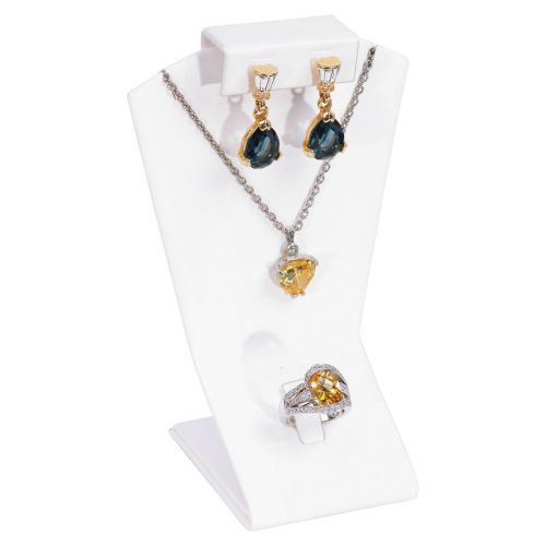 WHITE COMBINATION DISPLAY EARRING PENDANT RING MINI DISPLAY SET JEWELRY DISPLAYS