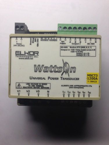 Elkor Watts On 1200amp Power Transducer 3 phase