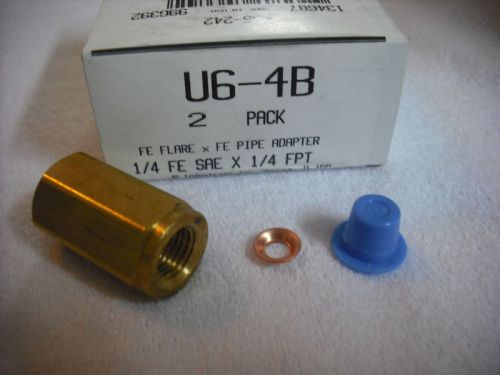 Brass Coupling, 1/4&#034; NPT FM  x 1/4&#034; FM Flare # U6-4B