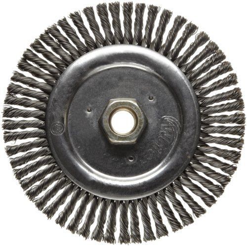 Weiler Dualife Narrow Face Wire Wheel Brush, Threaded Hole, Steel, Stringer