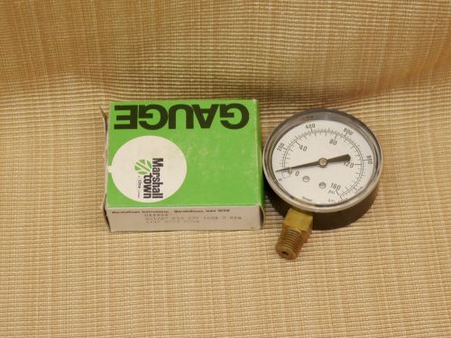 NEW USA MARSHALLTOWN PRESSURE GAUGE 0-160 PSI 1/4&#034; NPT AIR WATER OIL STEAM GAS