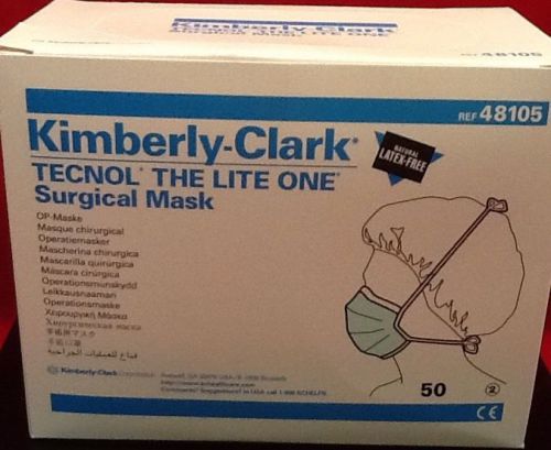 50 KIMBERLY-CLARK TECNOL THE LITE ONE SURGICAL MASK GREEN LATEX FREE REF 48105