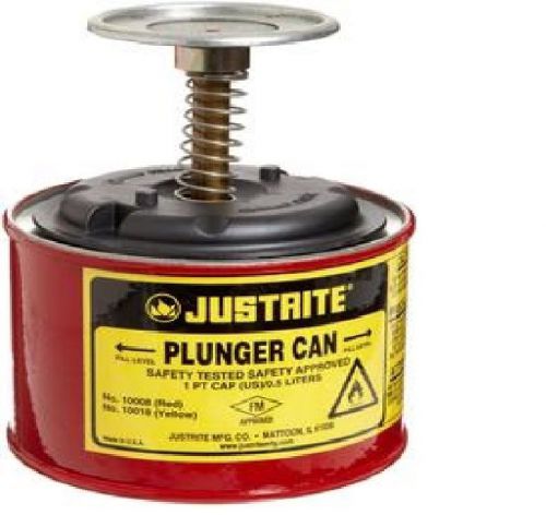 Justrite plunger can, 1/2 gal, red, 7-3/8&#034; x 7-1/4&#034;, 10208 |nu2| for sale