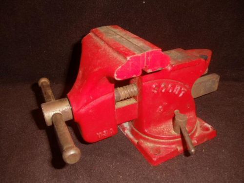 Vintage Wilton Scout USA 4&#034; Bench Vise w/ Swivel Base, Pipe Jaws &amp; Anvil