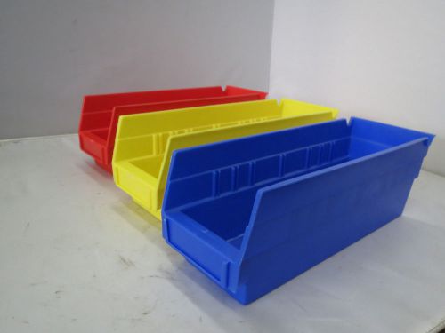 Akro Mils 30-120 Red/Yellow/Blue Deep Bins 11x4x4 (Pack of 20)