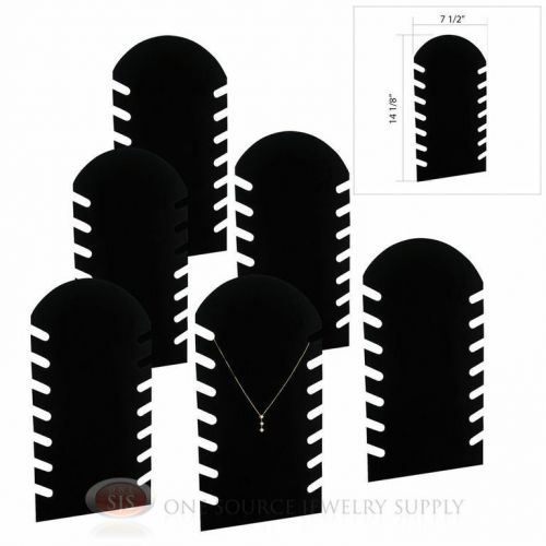 (6) 14 1/8&#034; Black Velvet Flocked Pendant  Necklace Display Easel Presentation