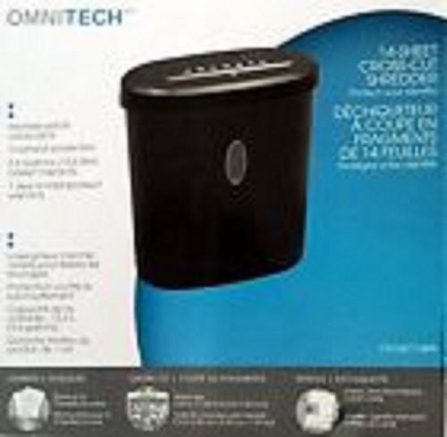 Omnitech 14-Sheet Cross-Cut Shredder OT-NXC14PA-CC NEW sealed 1 day ship