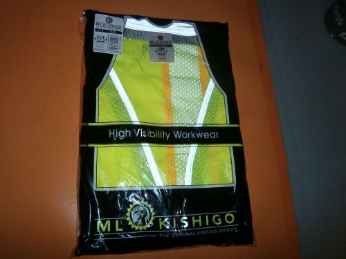 ML KISHIGO 1552 HIGH VISIBILITY VEST FLUORESCENT YELLOW SIZE LARGE