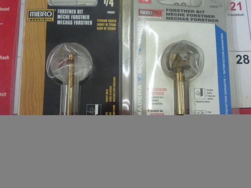 MIBRO PRO FORSTNER BIT 2 PIECE SET TITANIUM NITRIDE COATED FREE SHIP 1/4 AND 3/4