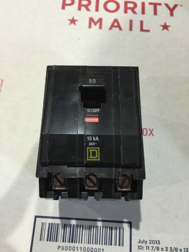 1 SQUARE D CIRCUIT BREAKER QOB350 50 AMP 3 POLE 240V BOLT ON - NEW