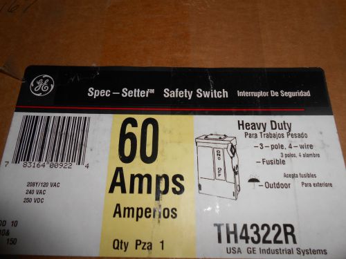 GE TH4322R SAFETY SWITCH 60 AMP 240 VOLT DISCONNECT
