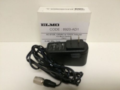 NEW IN BOX ELMO AC-E12A 120VAC to 12VDC MICRO CAMERA ADAPTER 8920-AD1