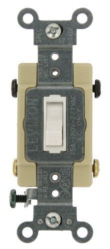 Leviton 54504-2W 15-Amp, 120/277-Volt, Toggle Framed 4-Way AC Quiet Switch,