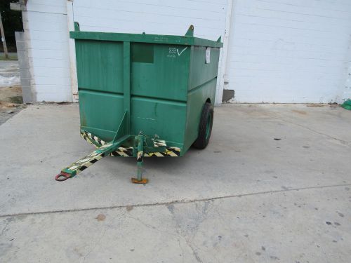 TOWABLE STEEL TRASH HOPPER CONTAINER BIN TRAILER W/SWIVEL JACK STAND ***GOOD***