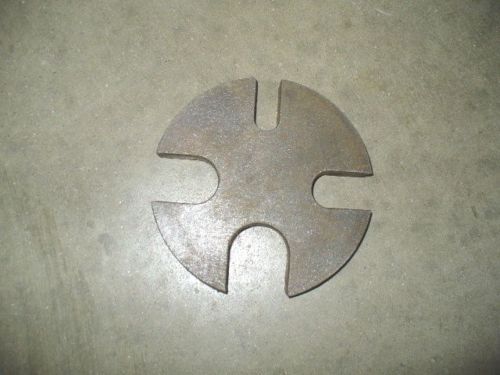 Arbor press plate 5&#034; dia. X 1/2&#034; thick w/ four slots 1/2&#034;, 3/4&#034;, 1&#034;, 1-1/4&#034;.