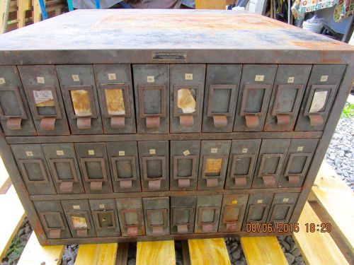 Large Antique Industrial Deep Drawer Parts Cabinet American Multigraph Sales Co.