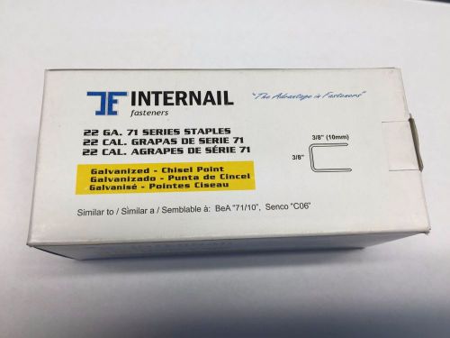 Internail 22GA 71 Series 3/8&#034; x 3/8&#034; Gav Chisel Point Staples 10000ct IFSF7110