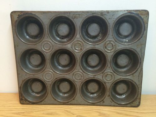 Large Industrial Vintage Steel EKCO Commercial 12 Cake Donut Pan Heavy-Duty