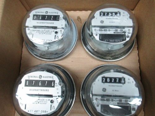 4 Old GE Stock Inventory Watt hour Meters CL200,240V,3W,30TA, FM2S #683