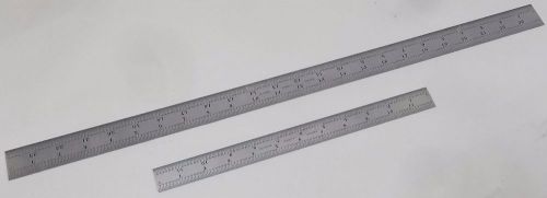 Two!!! starrett (c604r and c604re) 12&#034; - 24&#034; spring tempered steel ruler for sale