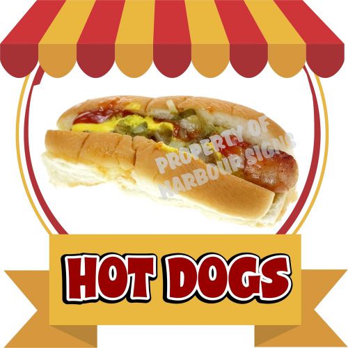 Hot Dogs Decal 14&#034; Food Truck Concession Cart Catering Restaurant Vinyl Menu