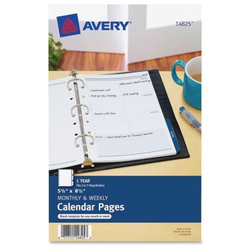 Avery monthly/weekly calendar refill pages - monthly, weekly - 5.50&#034; x 8.50&#034; - 1 for sale